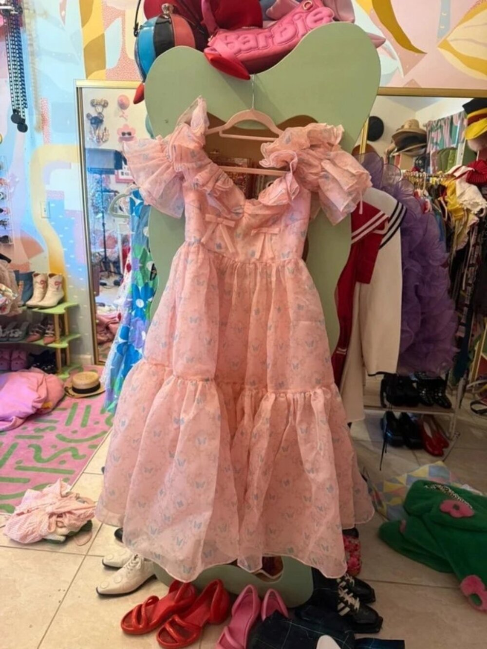 Fairytong london Rose Wing Gown dress size small pink butterflies with tags